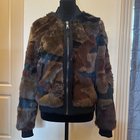 Marrakech Faux Fur Bomber Jacket, size Small - Picture 5 of 10